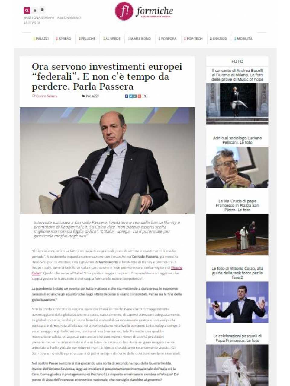 AGGIORNAMENTO PERMANENTEVIA WEBReopenItaly: un piano integrato per superare l’emergenza e rimettere in moto l’Italia