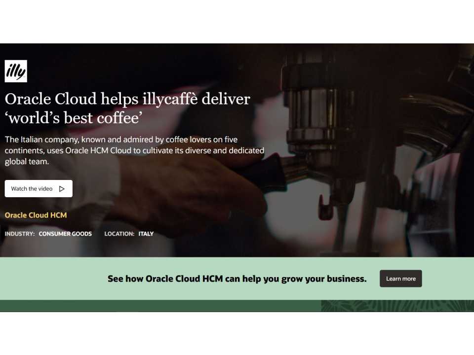 Oracle Cloud helps illycaffè deliver world’s best coffee