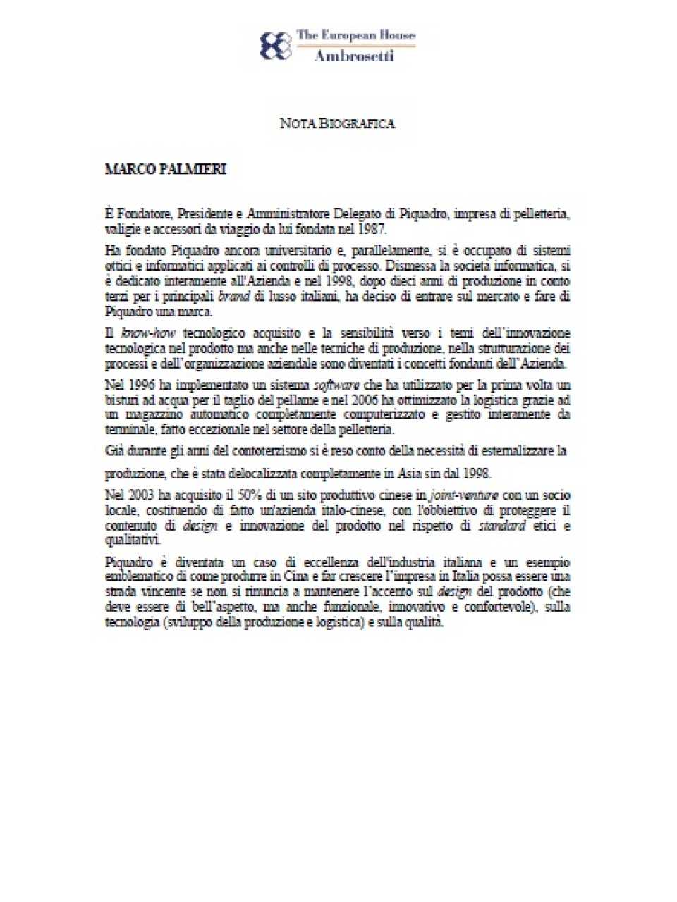 Nota biografica - Marco Palmieri