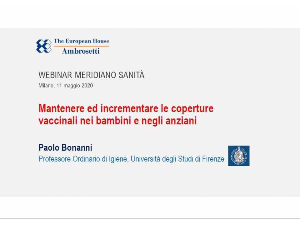 AGGIORNAMENTO PERMANENTEVIA WEB
Meridiano Sanità: le vaccinazioni ai tempi del COVID-19