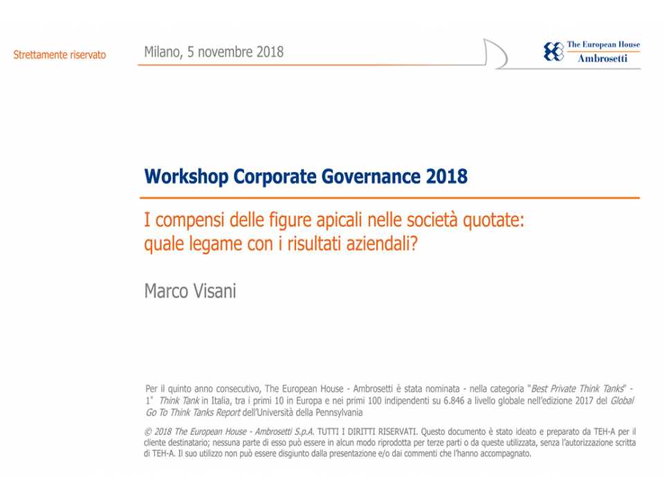 I compensi delle figure apicali nelle società quotate: quale legame con i risultati aziendali?