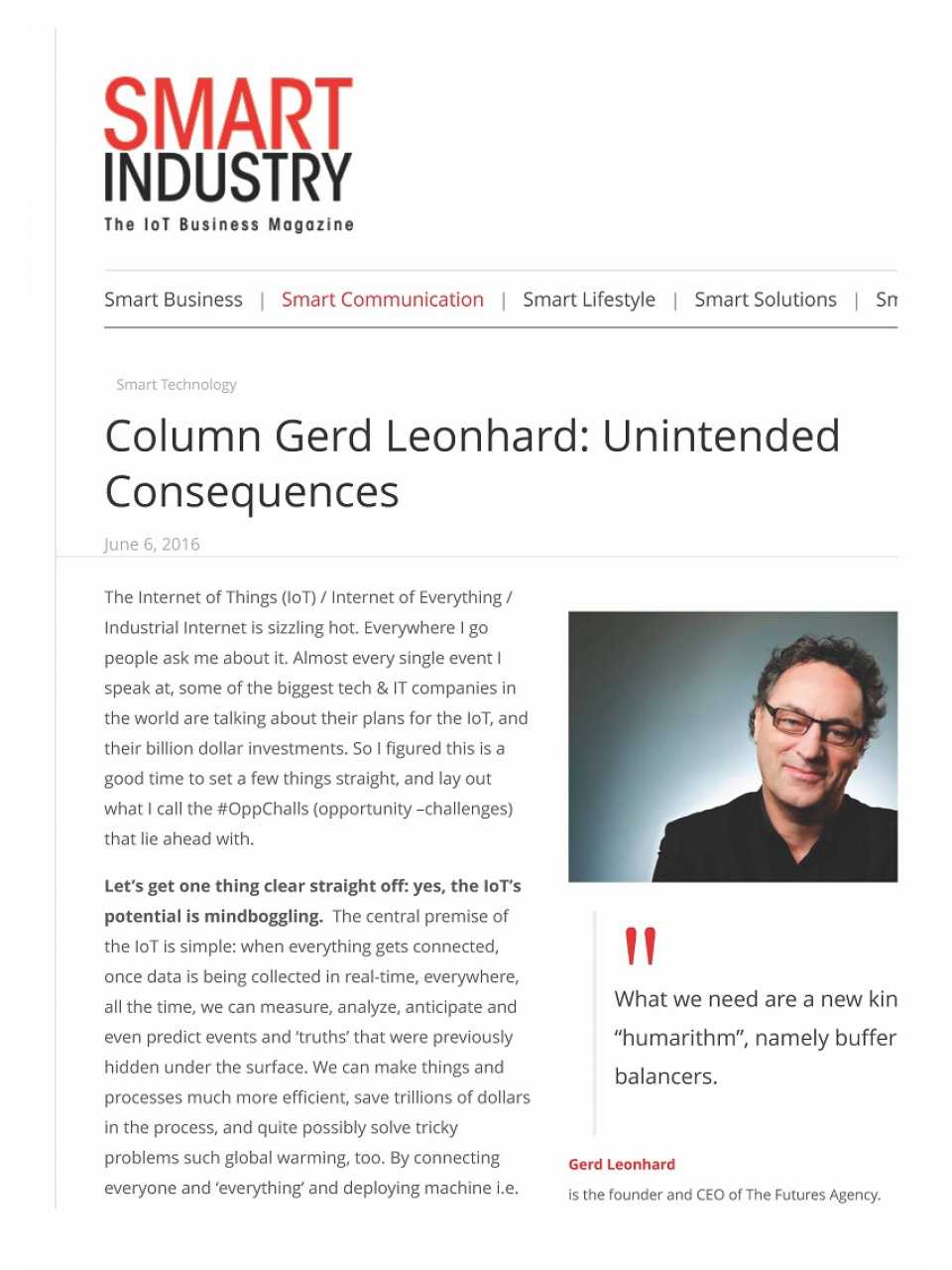 Column Gerd Leonhard: Unintended Consequences