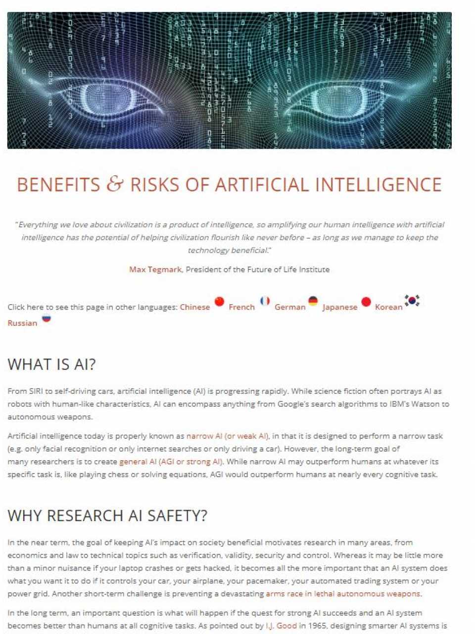 Benefits & Risks Of Artificial Intelligence