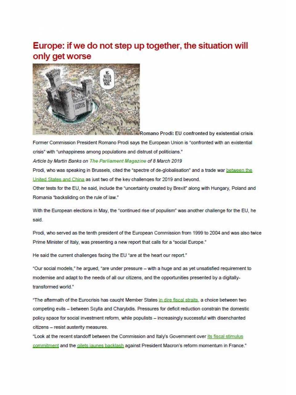 Europe: if we do not step up together, the situation will only get worse