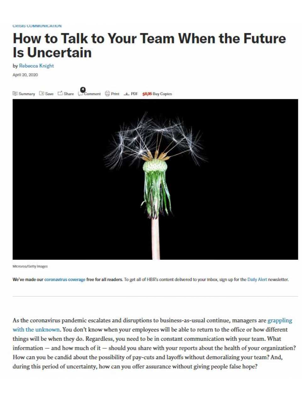 How to Talk to Your Team When the Future Is Uncertain