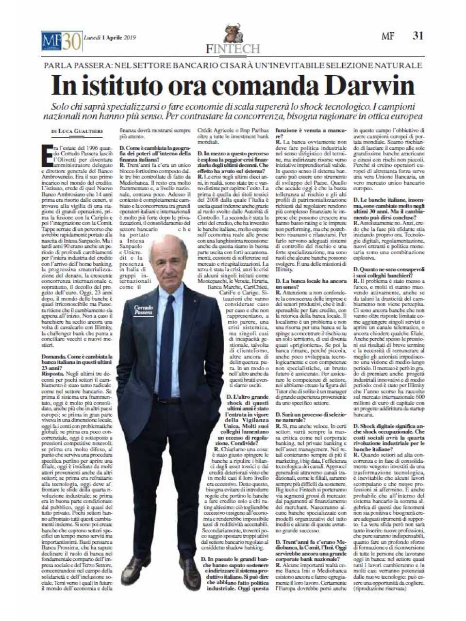 In istituto ora comanda Darwin