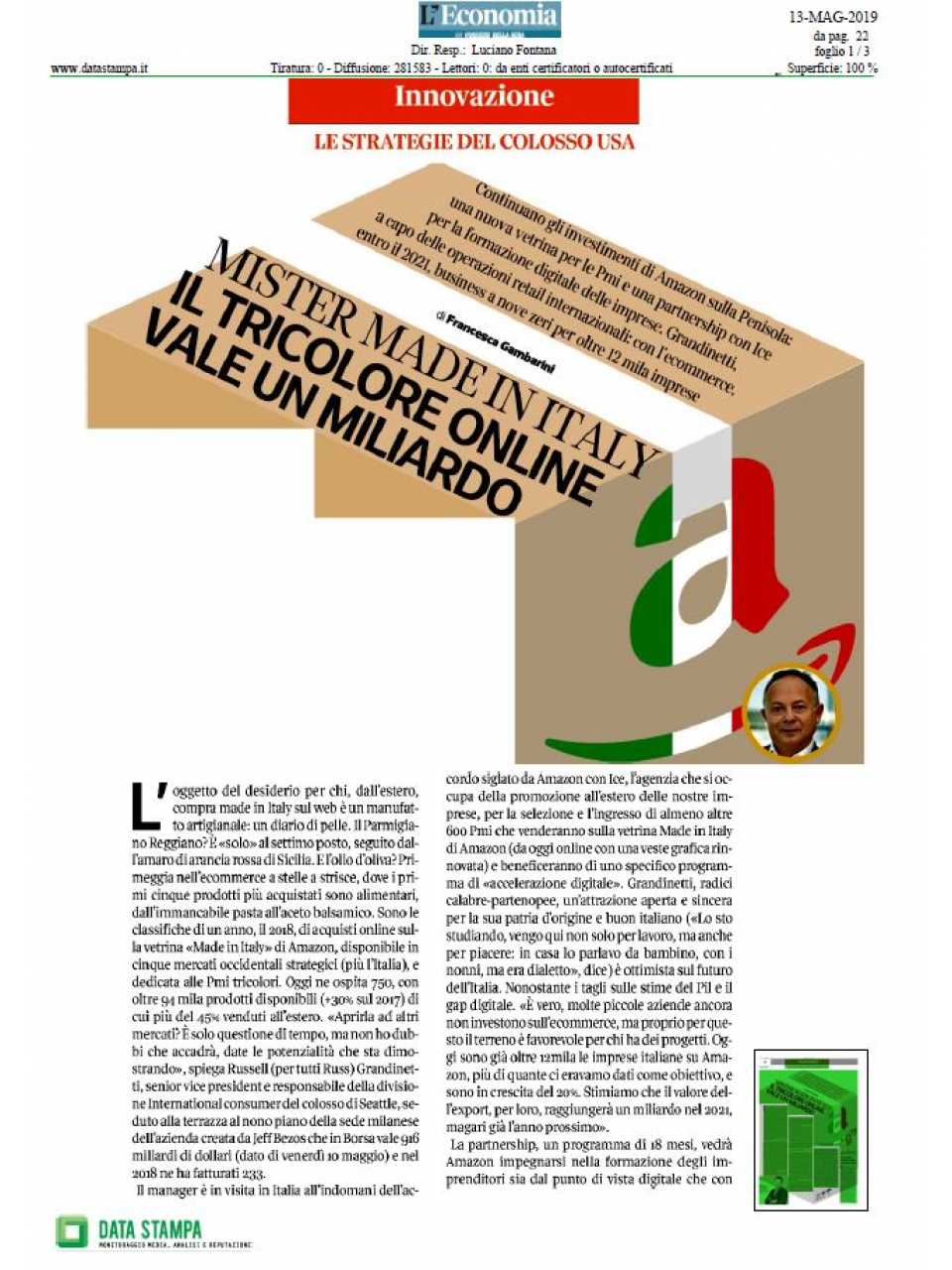 AGGIORNAMENTO PERMANENTEIN PRESENZA
The Amazon Experience:
Visita al Centro di Distribuzione di Passo Corese