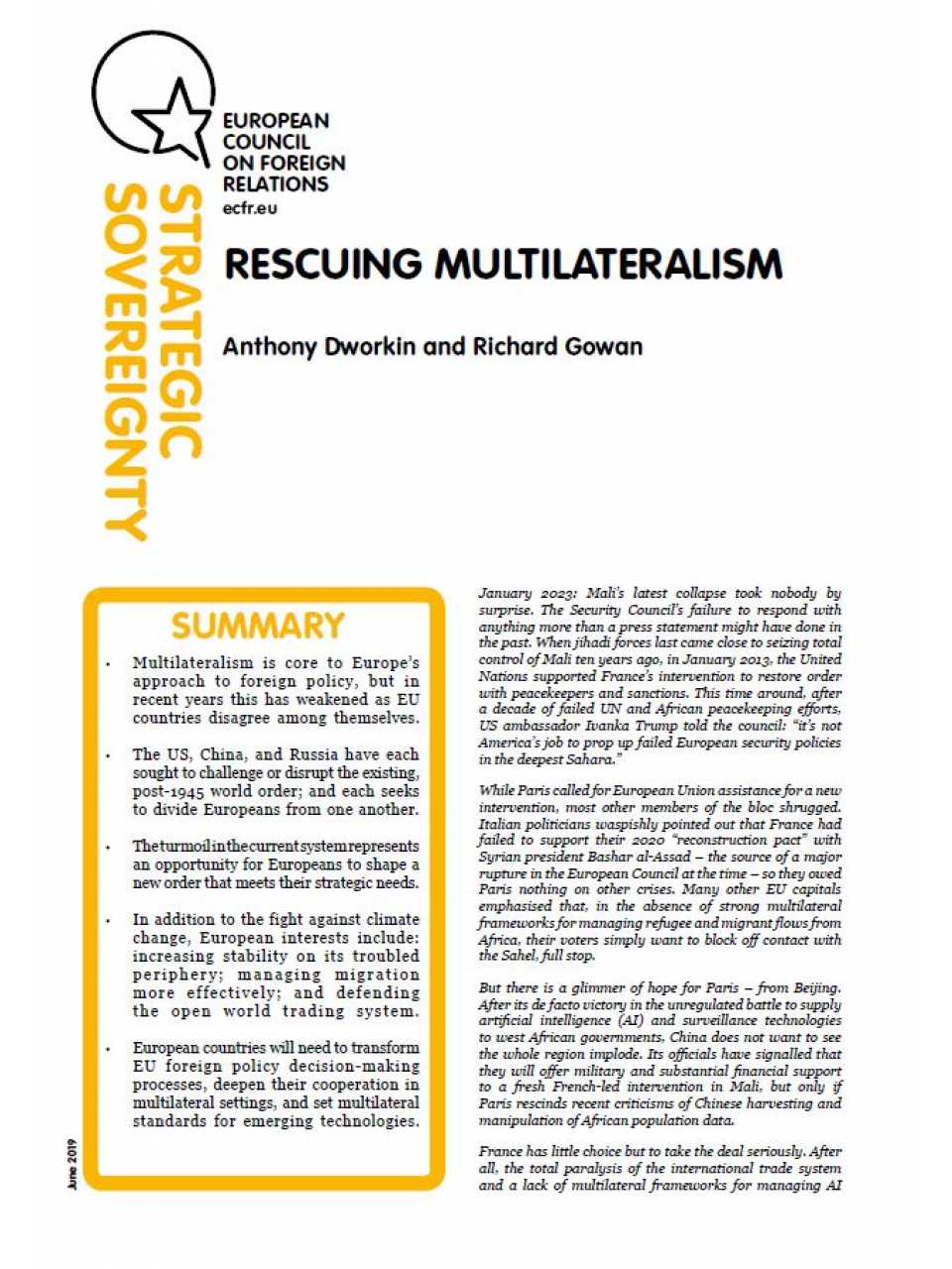Rescuing multilateralism