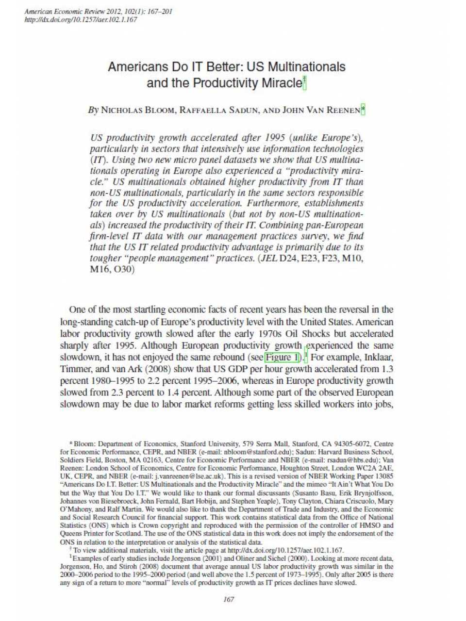 Americans do it better: us multinationals and the productivity miracle