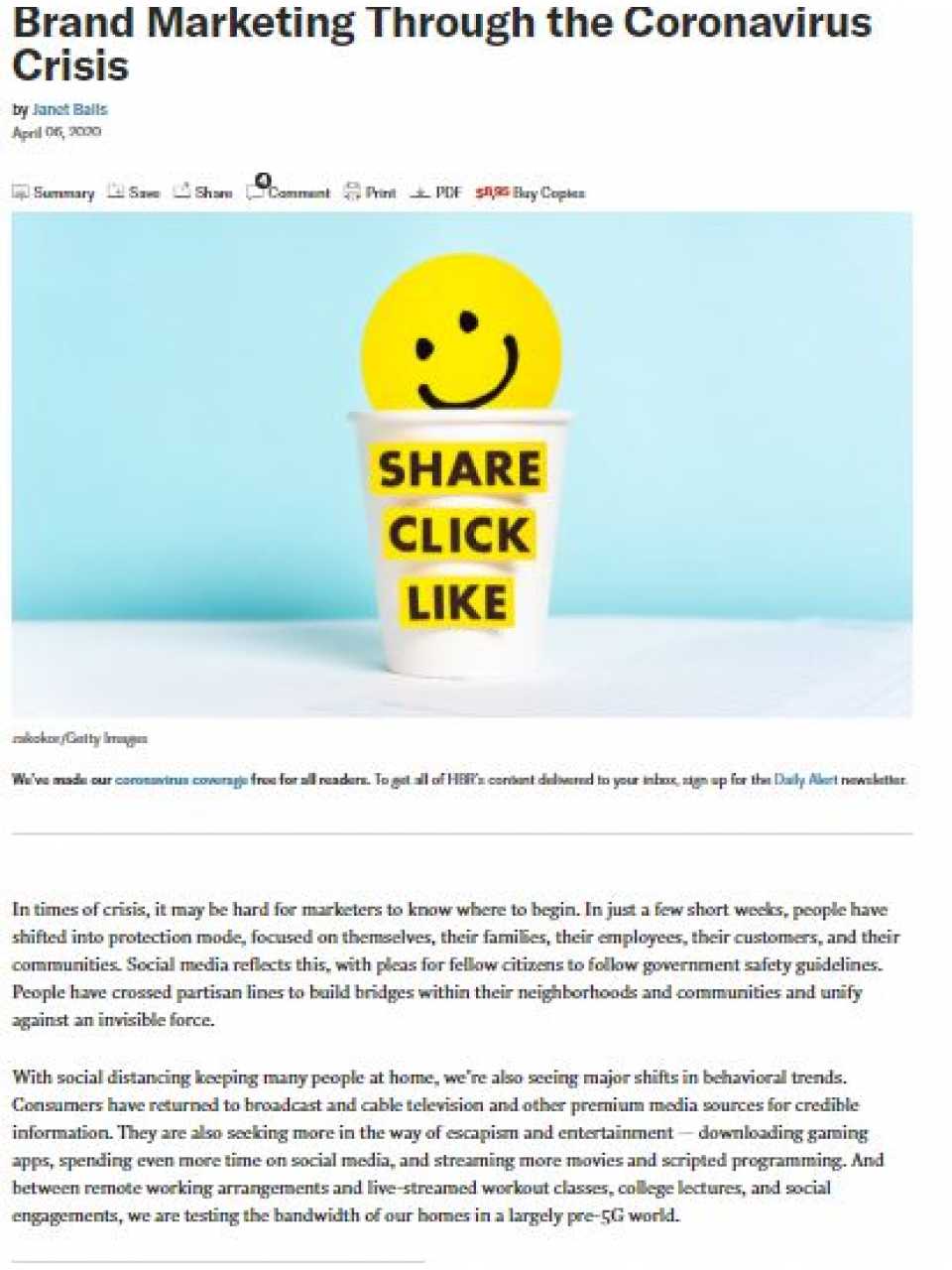 Brand marketing through the coronavirus crisis