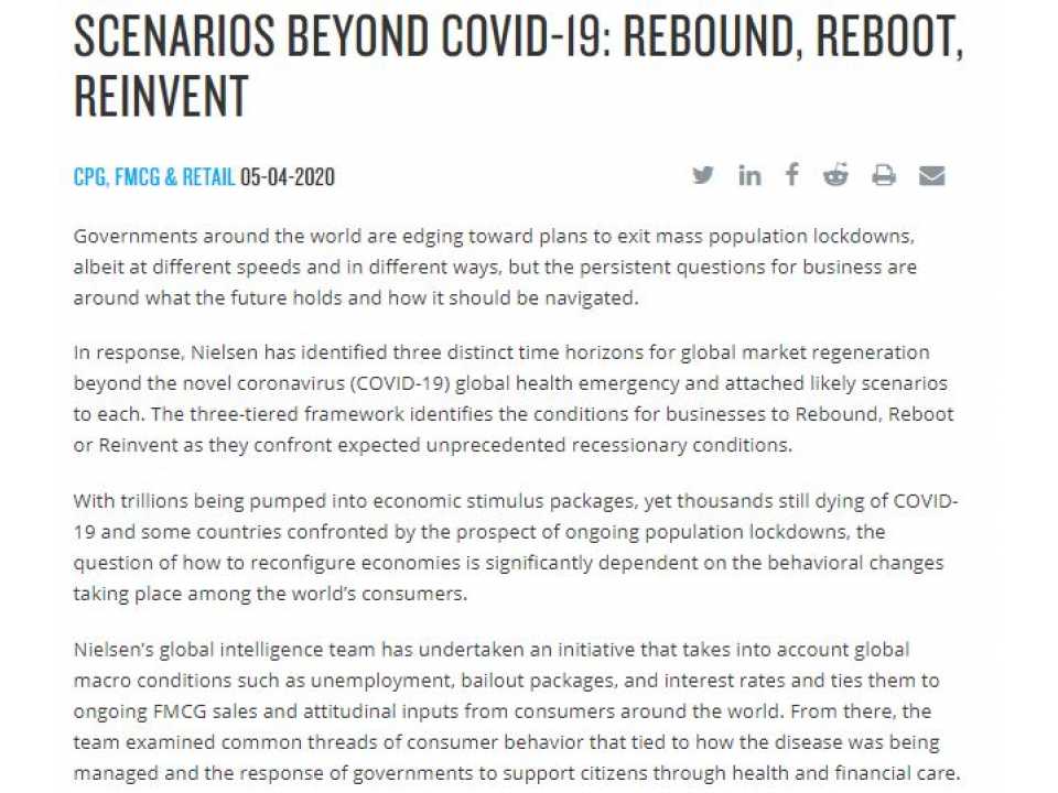 Scenarios beyond covid-19: rebound, reboot, reinvent