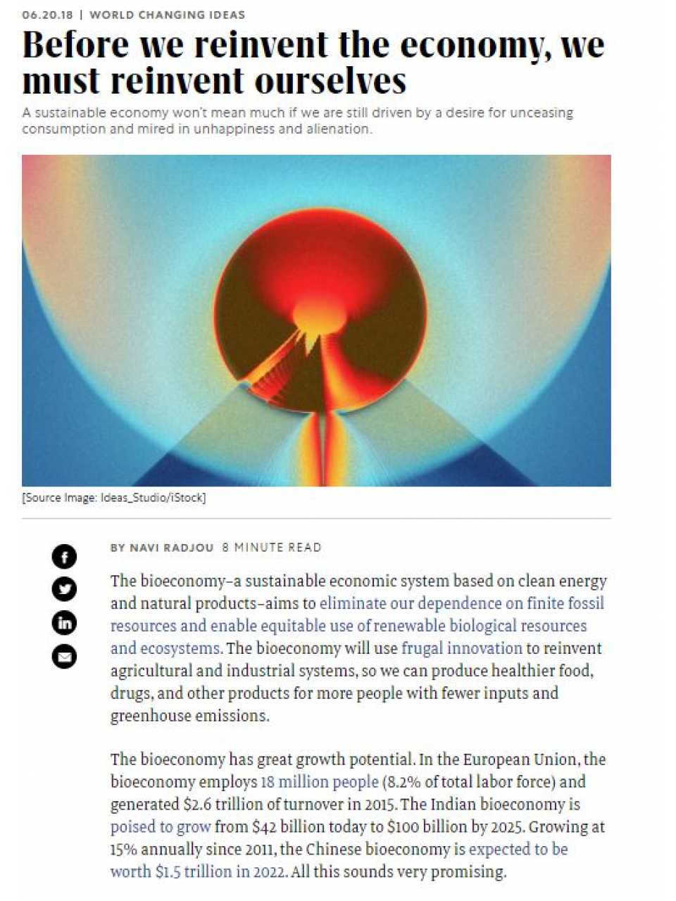 Before we reinvent the economy, we must reinvent ourselves