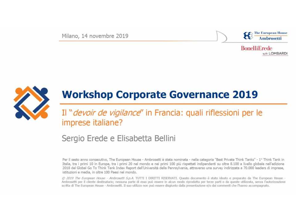 Il devoir de vigilance in Francia: quali riflessioni per le imprese italiane?