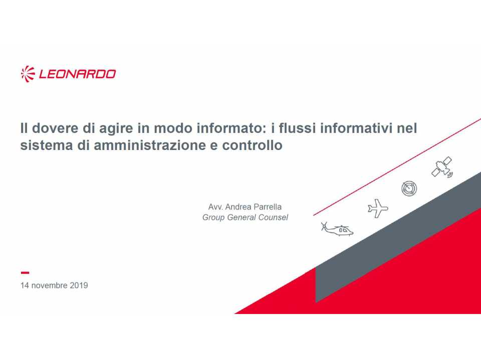 GLOBAL SUMMITIN PRESENZA
Workshop Corporate Governance
Presentazione dei risultati dell’Osservatorio sull’Eccellenza dei Sistemi di Governo in Italia 2019 - 15° edizione
