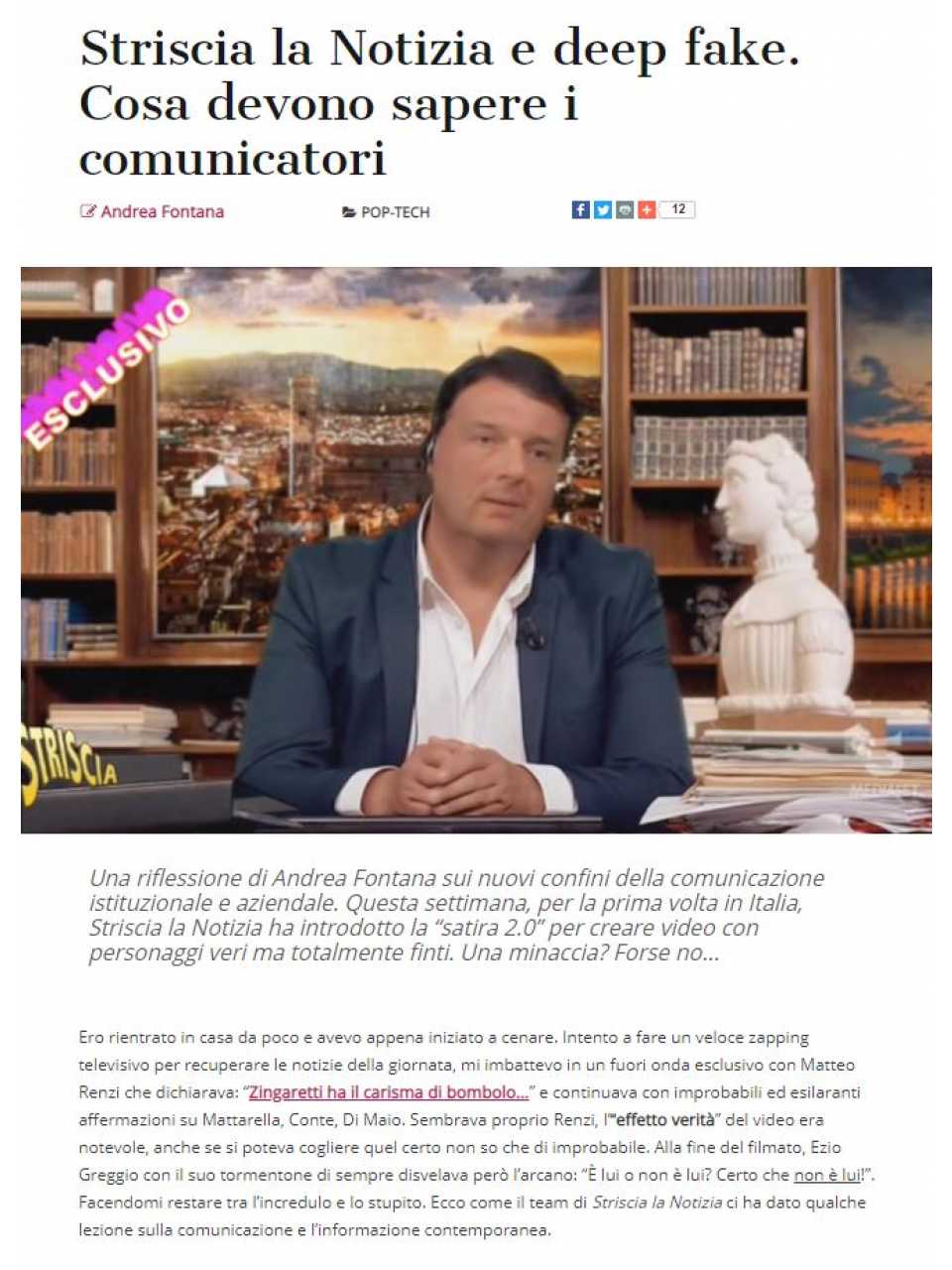 Striscia la Notizia e deep fake. Cosa devono sapere i comunicatori