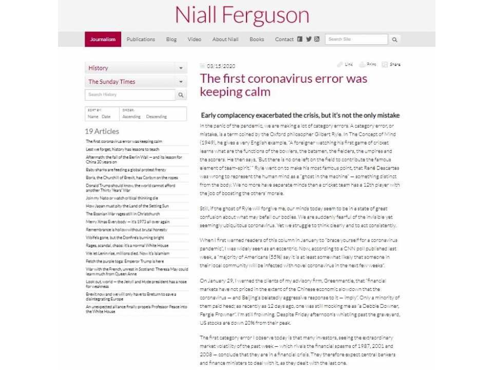 The first coronavirus error was keeping calm