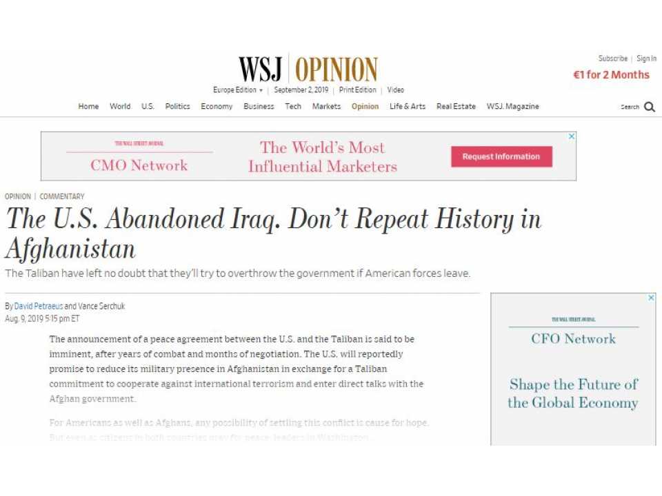 The U.S. abandoned Iraq. Don't repeat history in Afghanistan