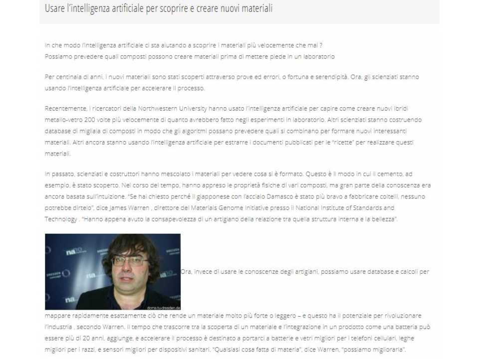 Usare l'intelligenza artificiale per scoprire e creare nuovi materiali