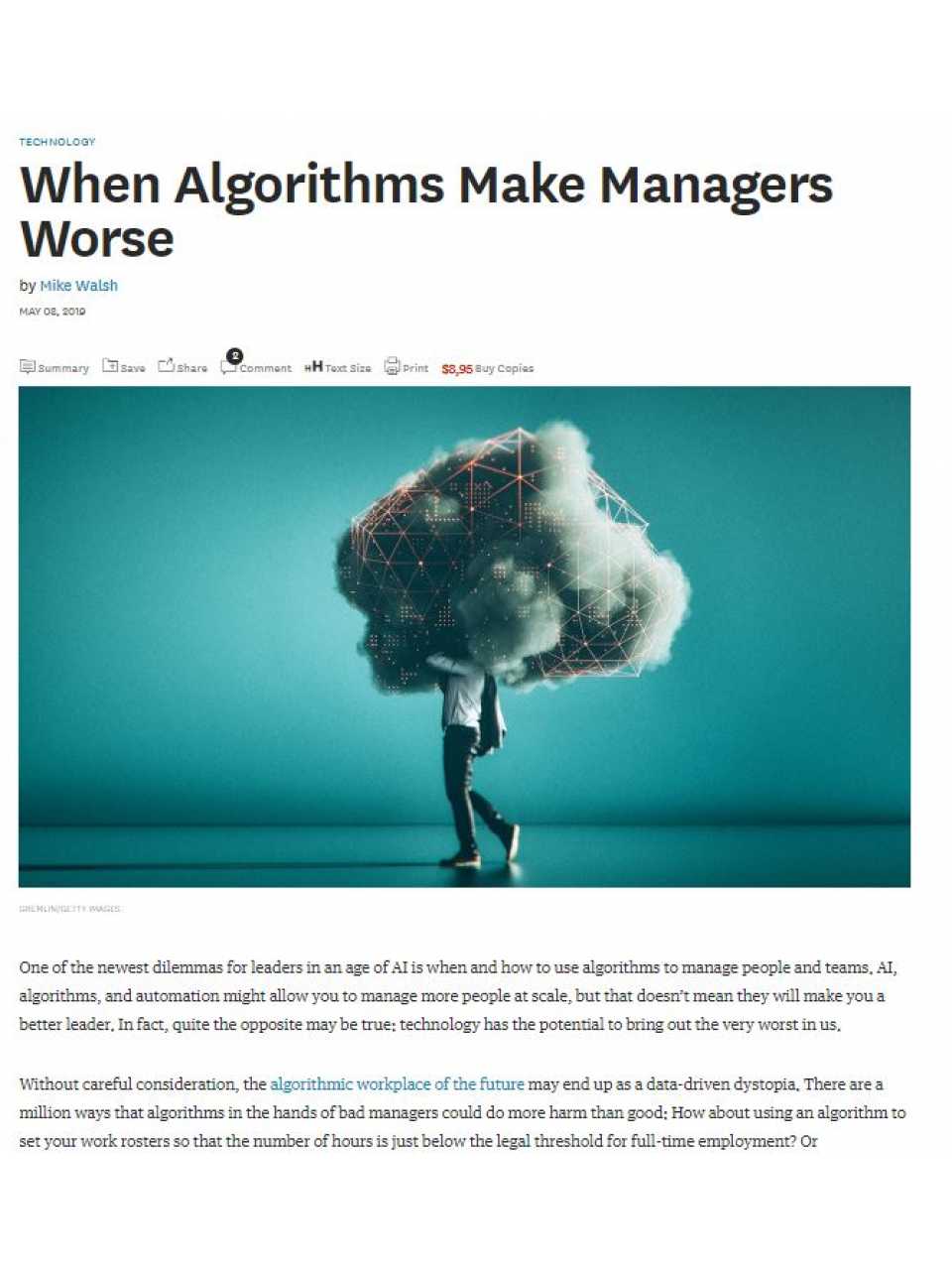 When algorithms make managers worse