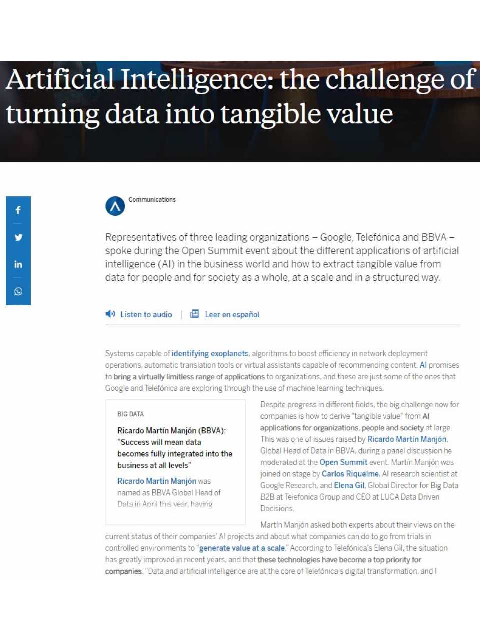 GLOBAL SUMMITIN PRESENZA
HR Global Summit 2019
Big challenges for HR