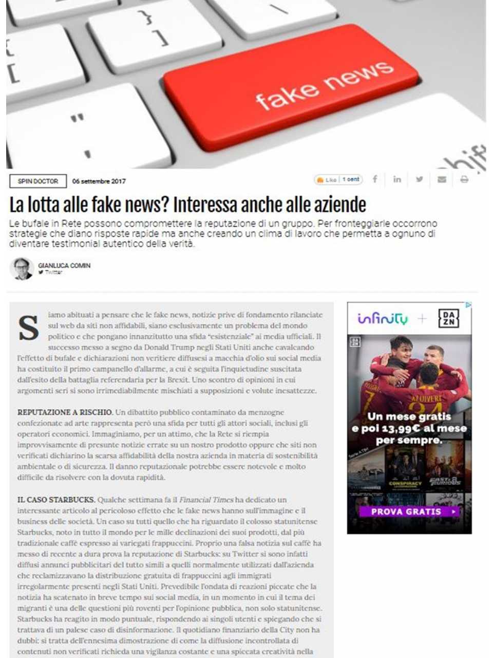 GLOBAL SUMMITIN PRESENZA
Workshop Comunicazione
Informazione, disinformazione e manipolazione: come difendersi e contrattaccare nel mondo della comunicazione
