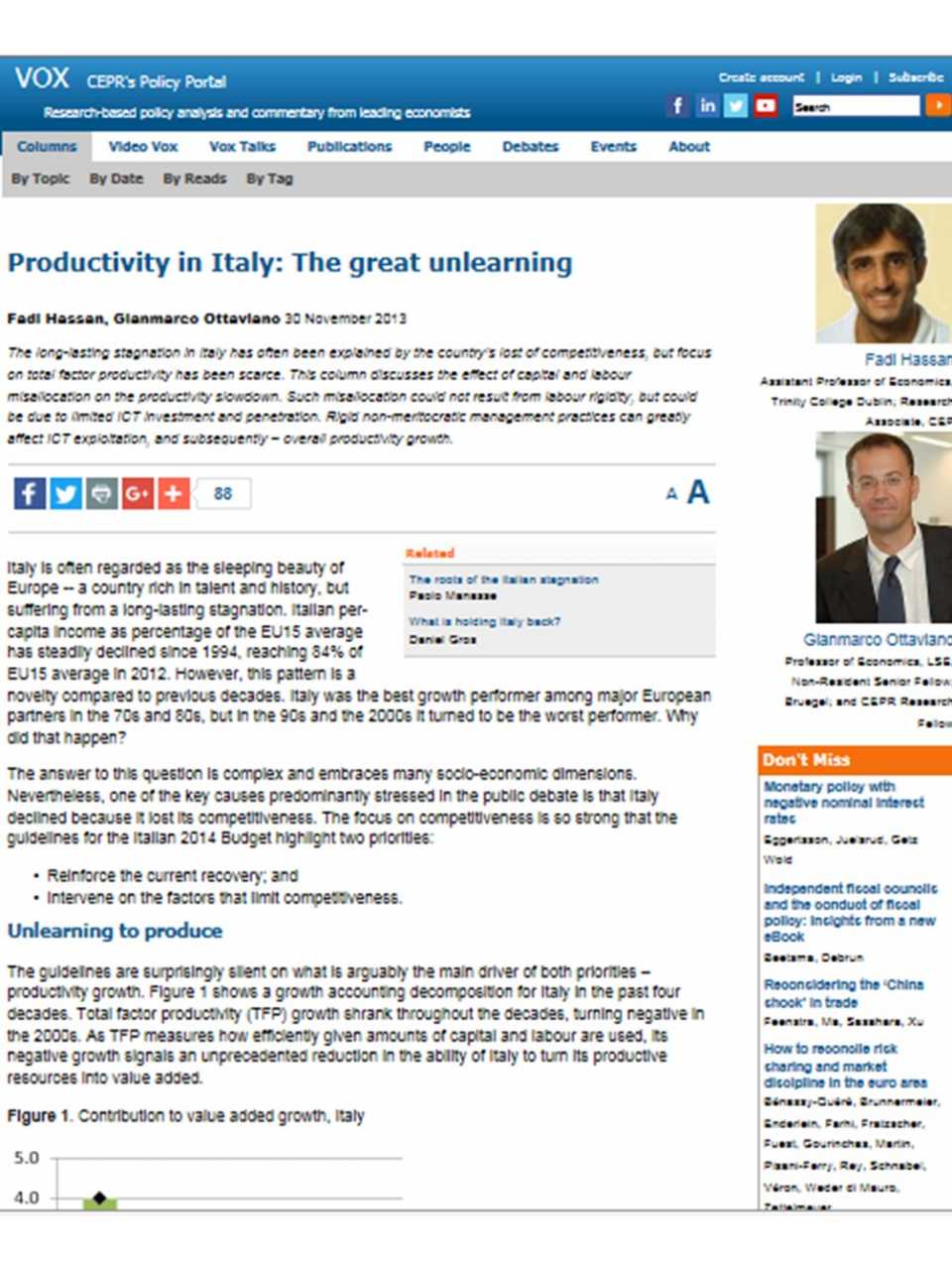 Productivity in Italy: The great unlearning