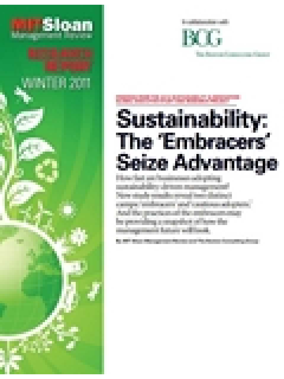 Sustainability: the embracers seize advantage