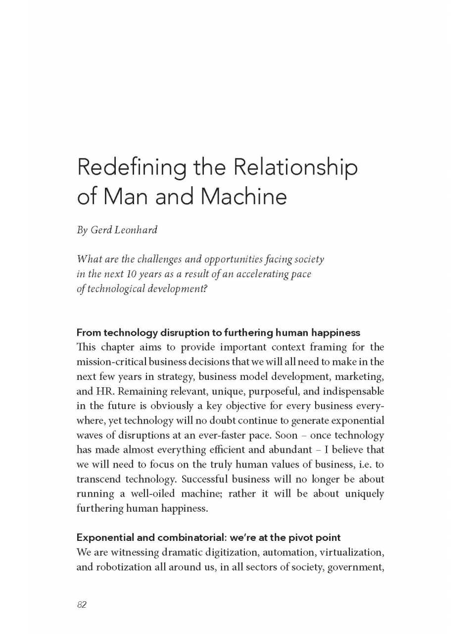 Redefining the Relationship of Man and Machine