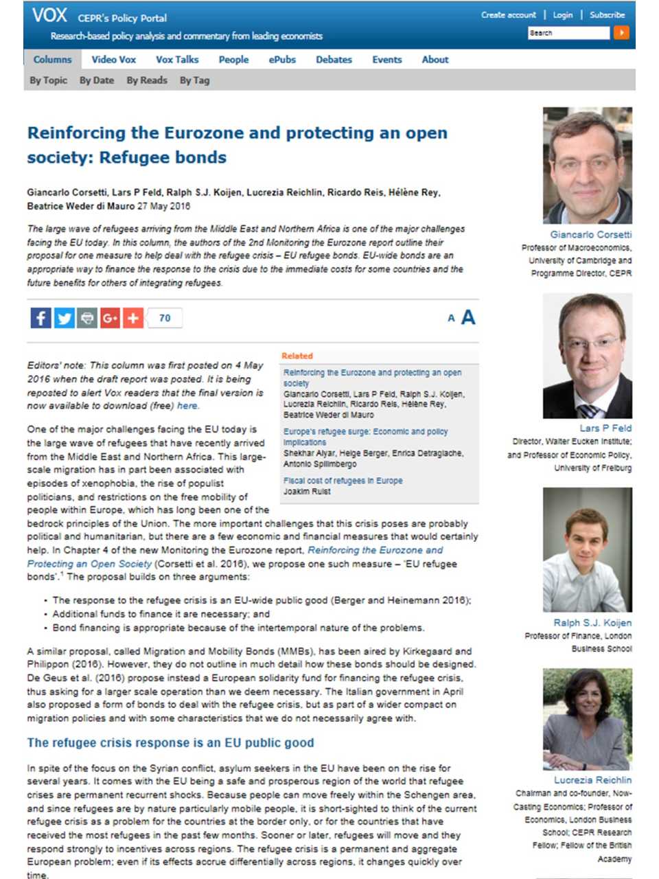 Reinforcing the Eurozone and protecting an open society: Refugee bonds