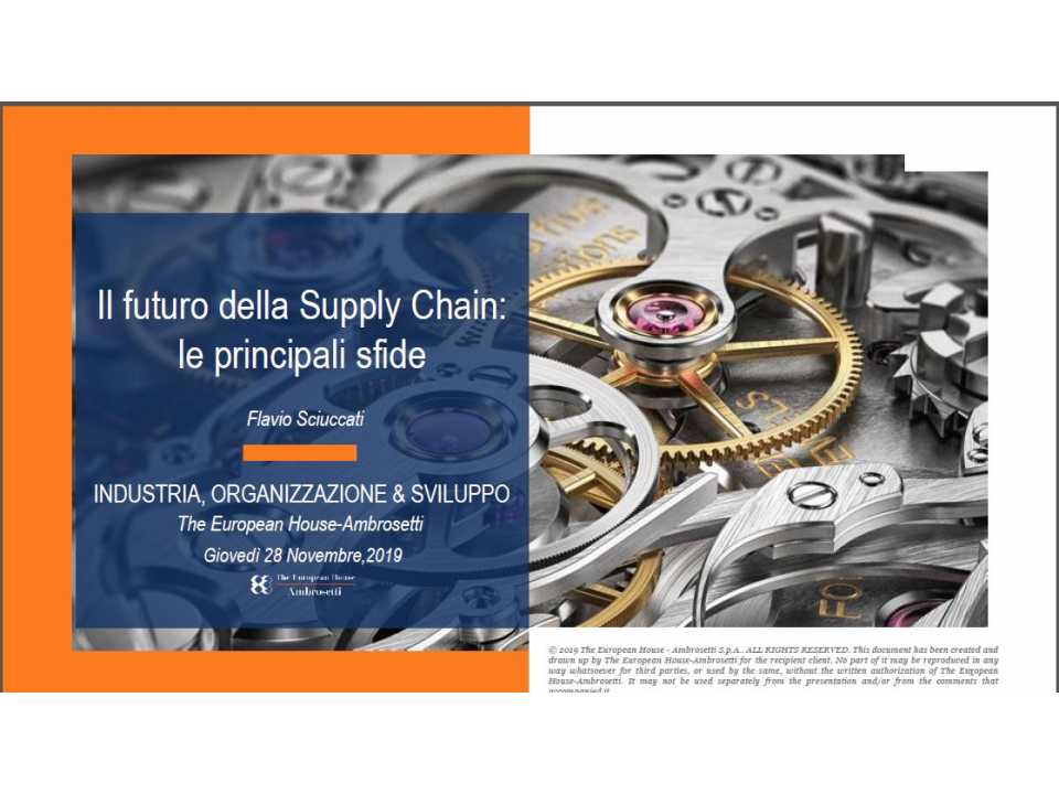 Il futuro della Supply Chain: industria, organizzazione e sviluppo
