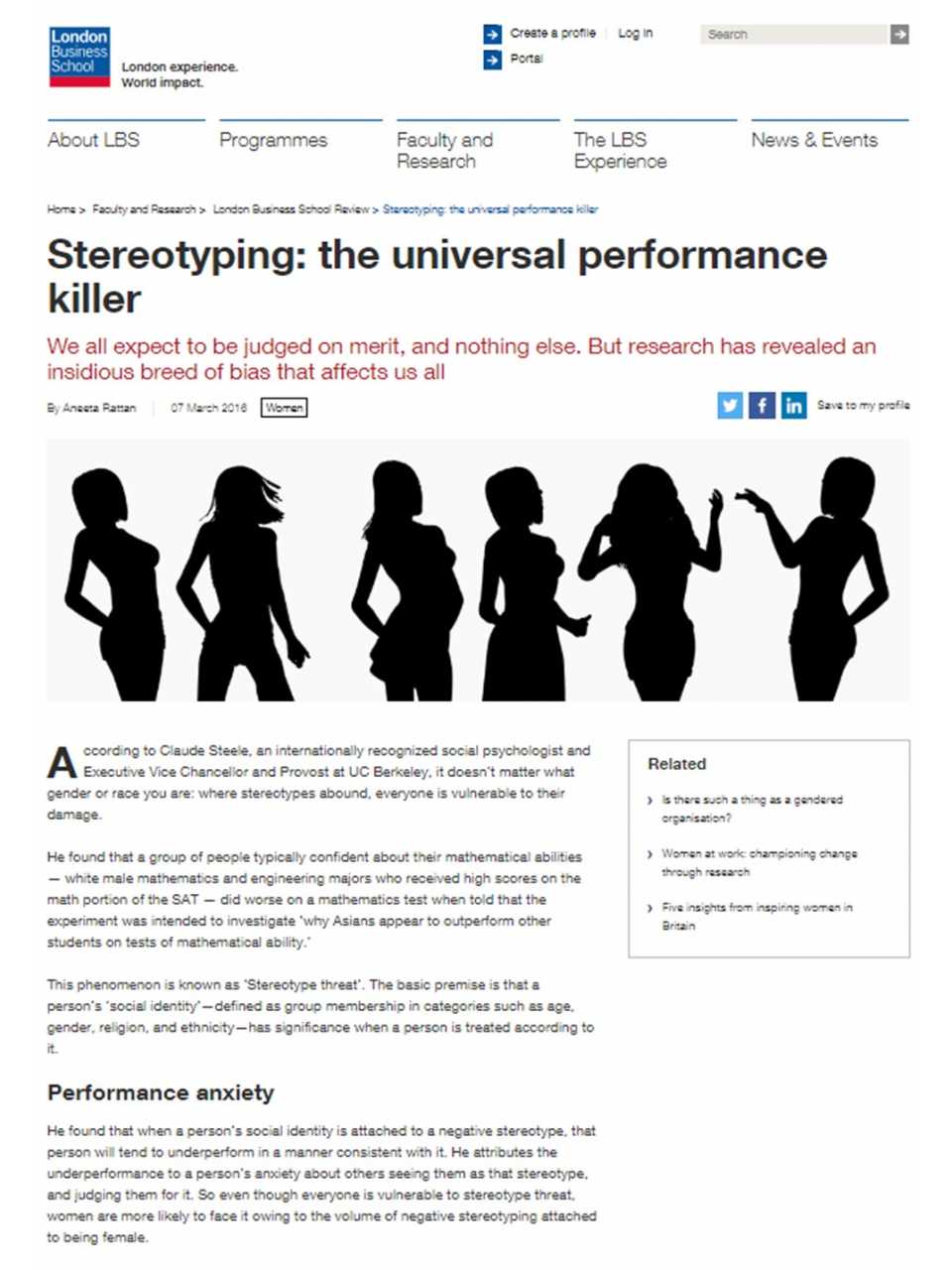Stereotyping: the universal performance killer