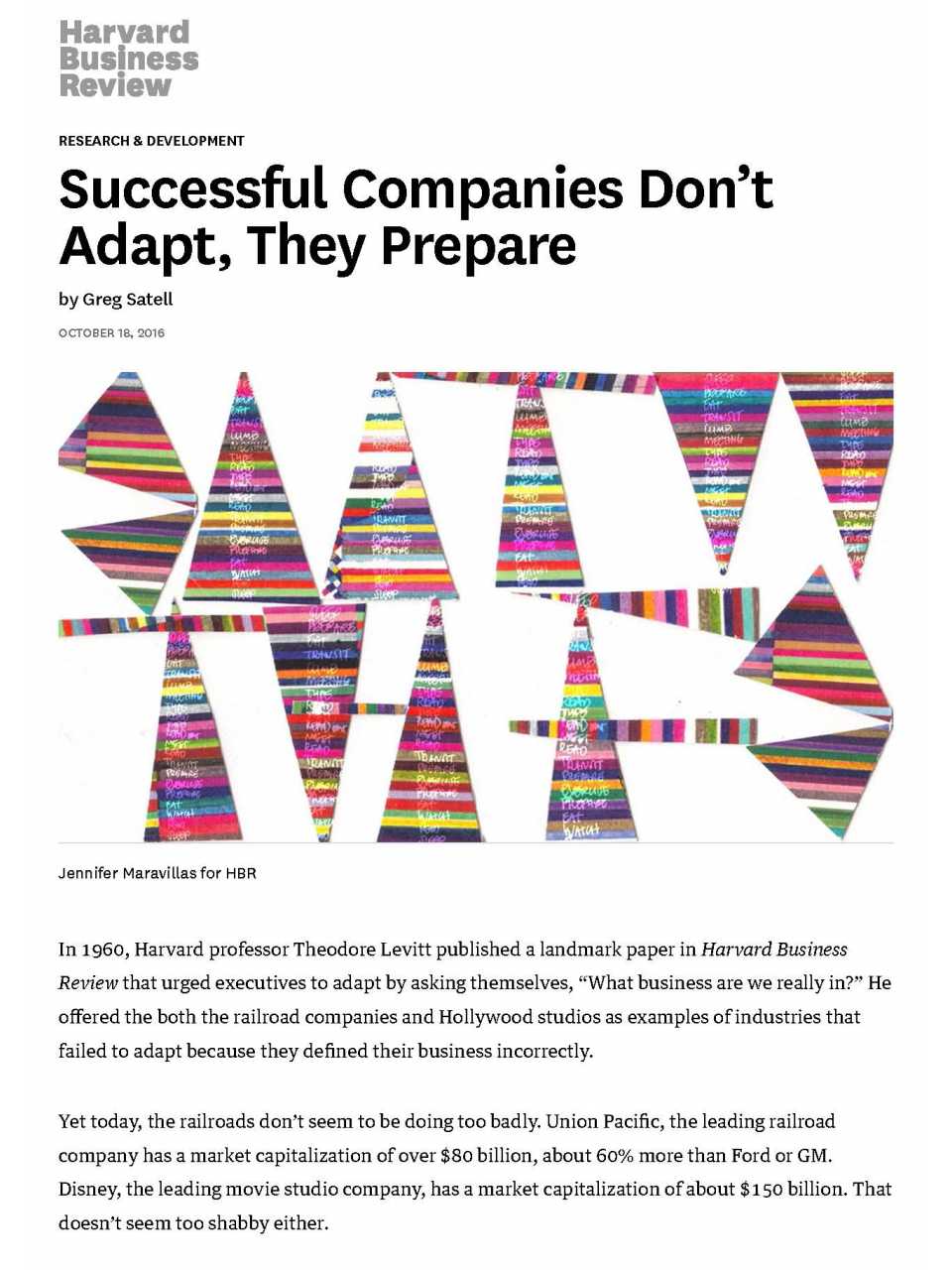 Successful Companies Don't Adapt They Prepare