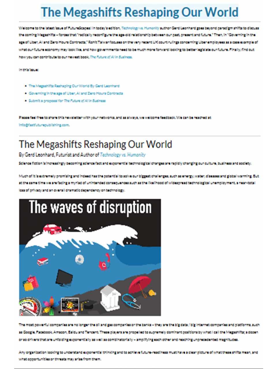 The Megashifts Reshaping Our World