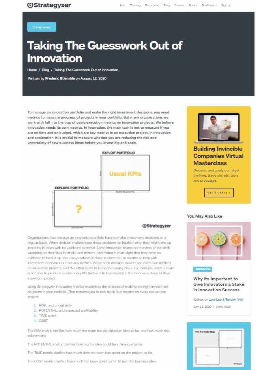 AGGIORNAMENTO PERMANENTEVIA WEBThe Invincible Company: modelli di business per reinventare costantemente la propria azienda