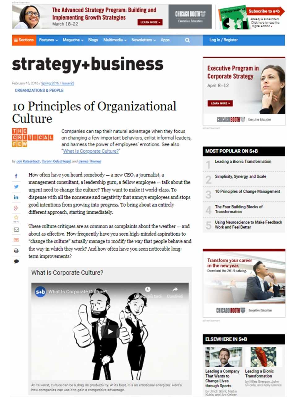 The 10 principles of organizational culture