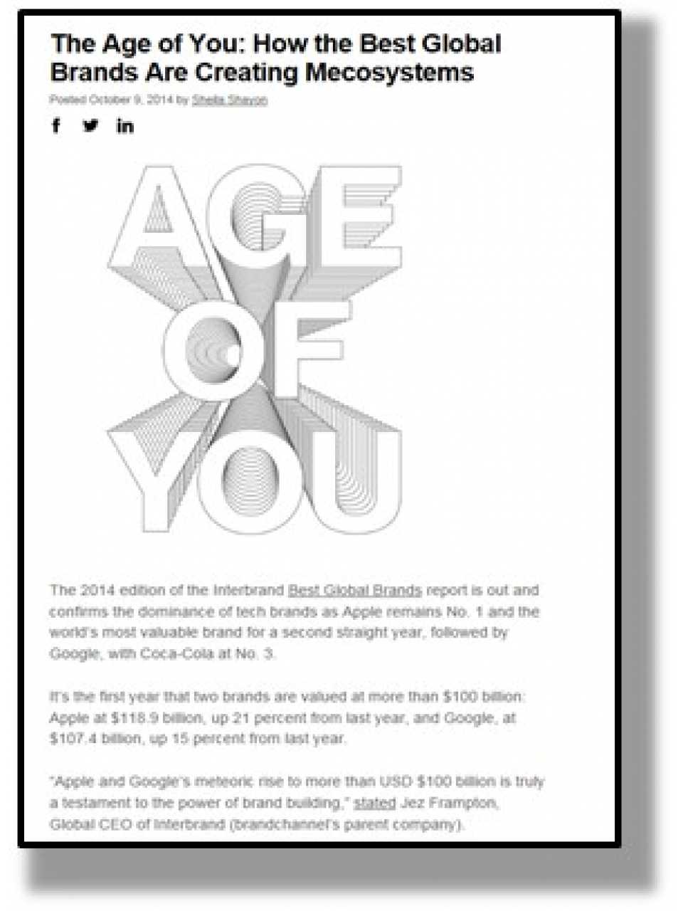 The Age of You: How the Best Global Brands are Creating Mecosystems