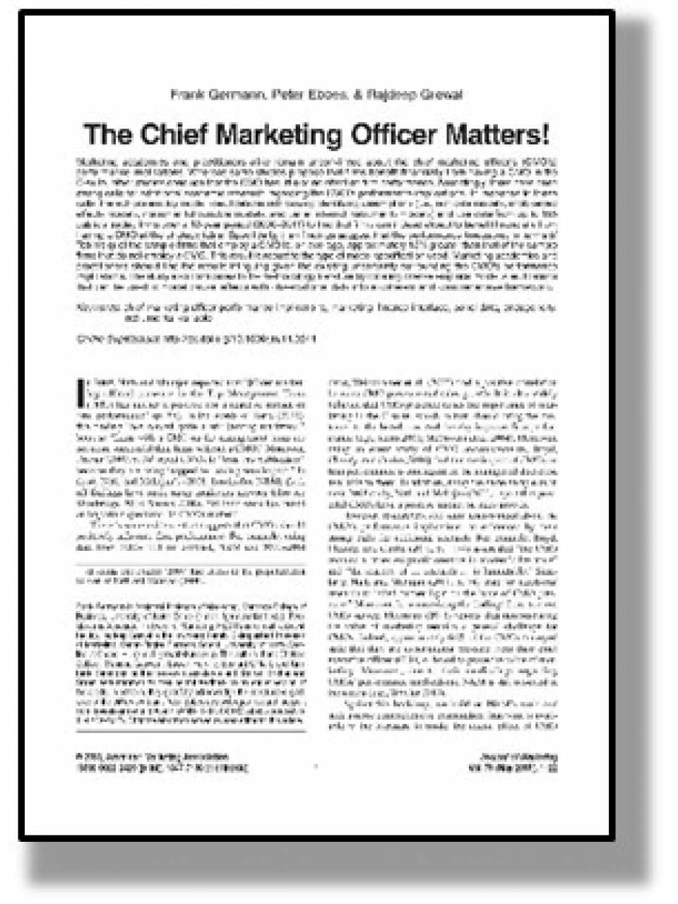 The Chief Marketing Officer Matters