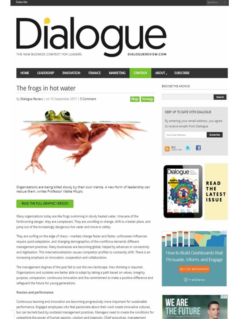 The frogs in hot water