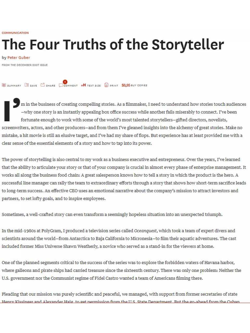 The Four Truths of the Storyteller