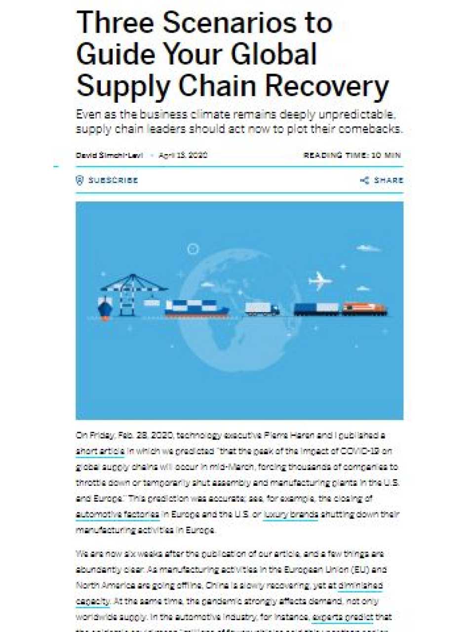 Three Scenarios to Guide Your Global Supply Chain Recovery