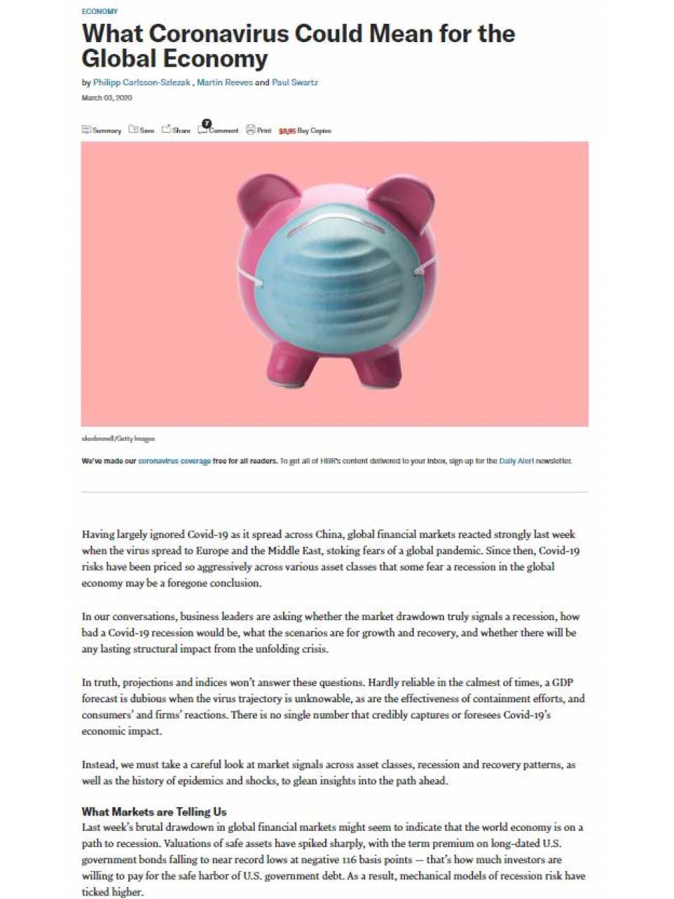 What Coronavirus Could Mean for the Global Economy