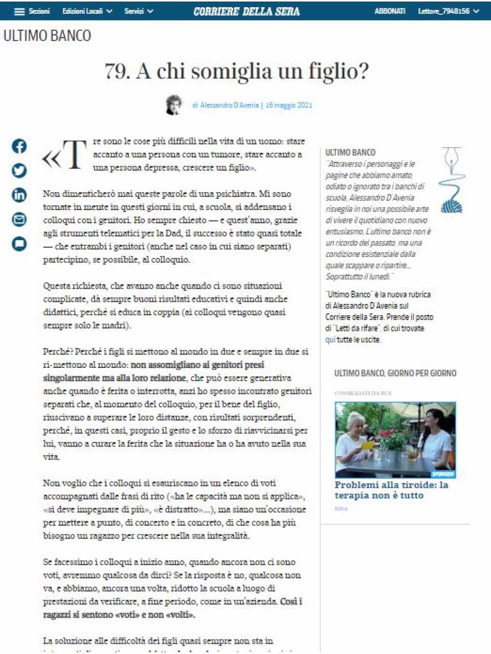 AGGIORNAMENTO PERMANENTEIN PRESENZA
Serata di fine anno.
Incontro con Alessandro D'Avenia: i ragazzi sono alieni.
Perché educare oggi è più difficile ma più entusiasmante di andare su Marte