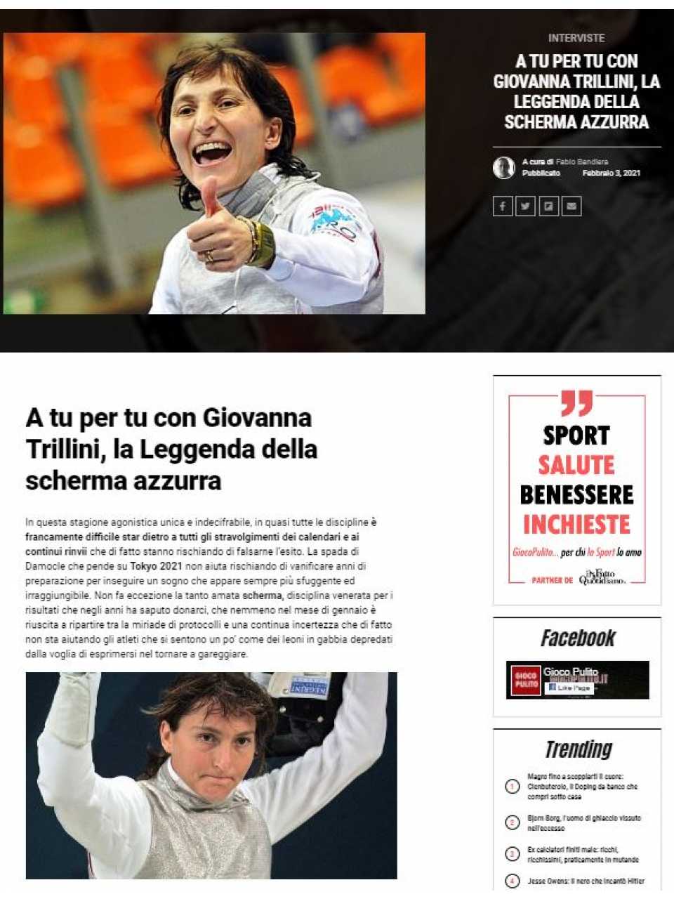 A tu per tu con Giovanna Trillini, la Leggenda della scherma azzurra