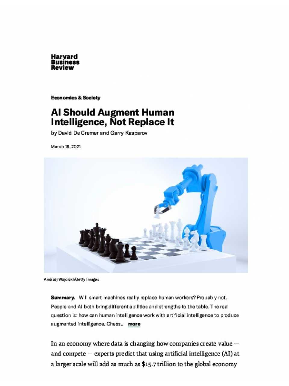 AI Should Augment Human Intelligence, Not Replace It
