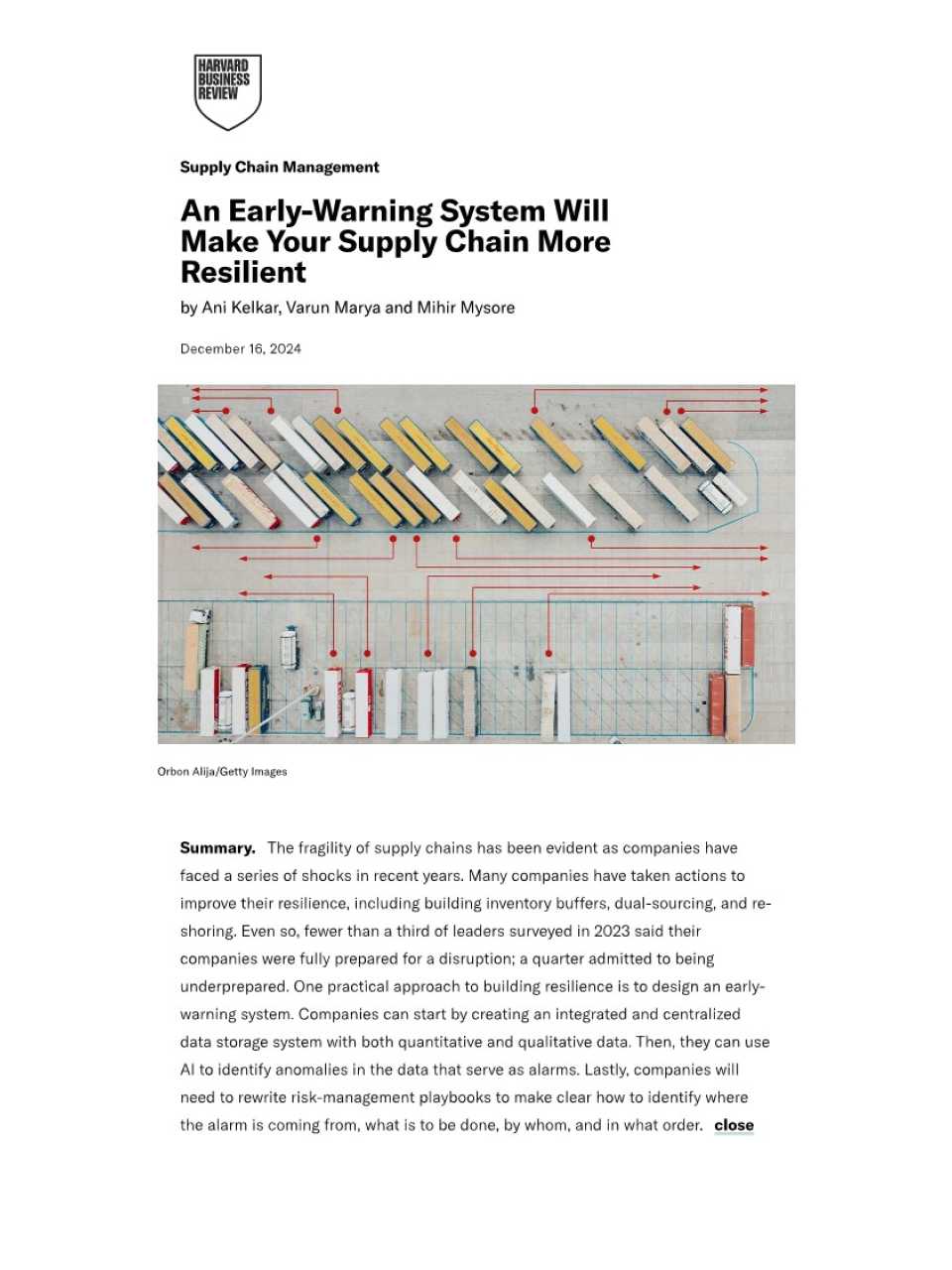 An early-warning system will make your supply chain more resilient