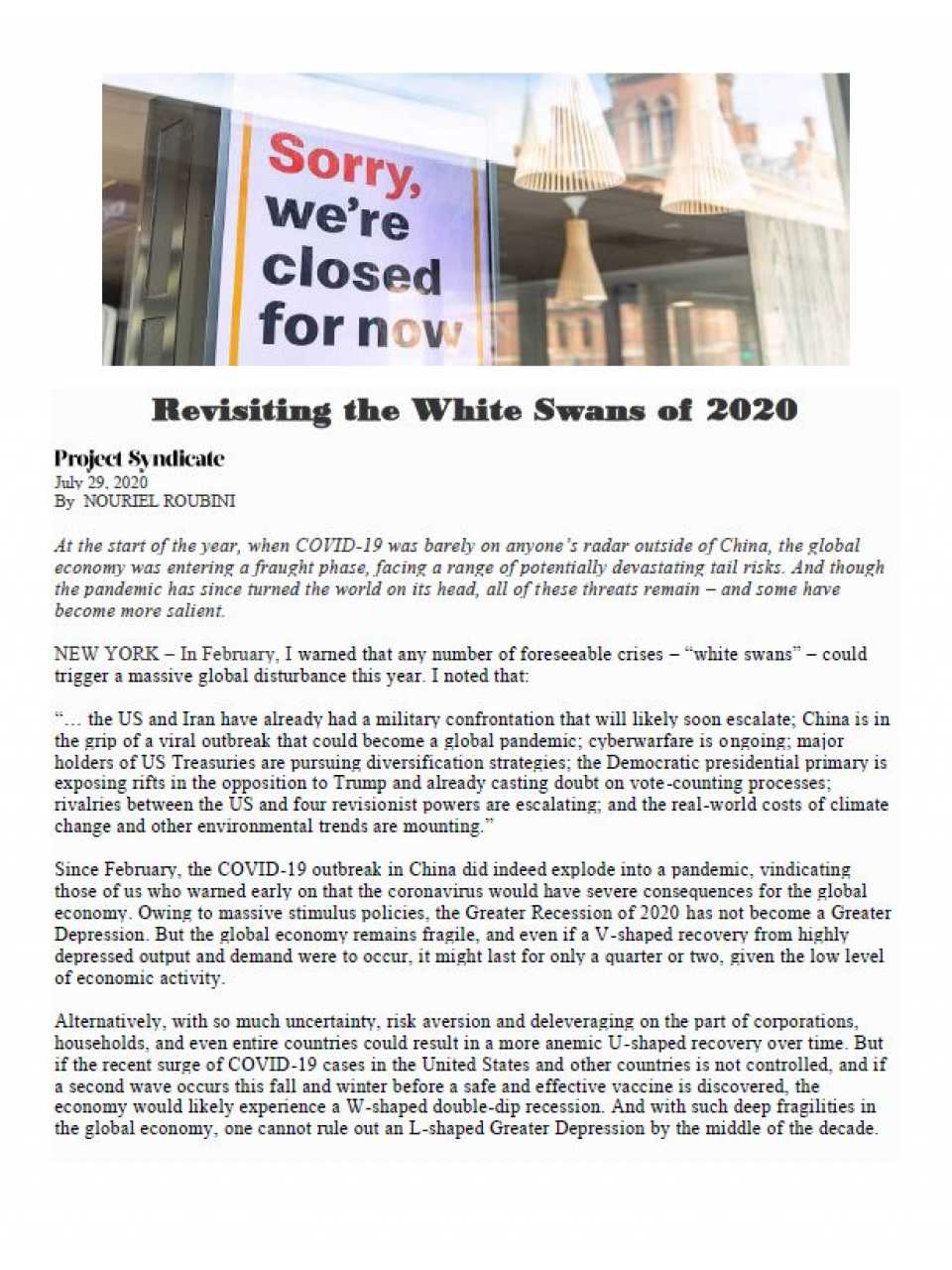 AGGIORNAMENTO PERMANENTEIN PERSON AND VIA WEB
Preview of the Forum
Intelligence on the World, Europe, and Italy