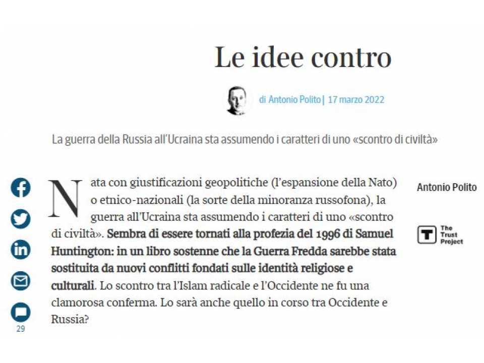 AGGIORNAMENTO PERMANENTEIN PRESENZA
In cammino verso il futuro dell’Italia. Incontro con Antonio Polito
