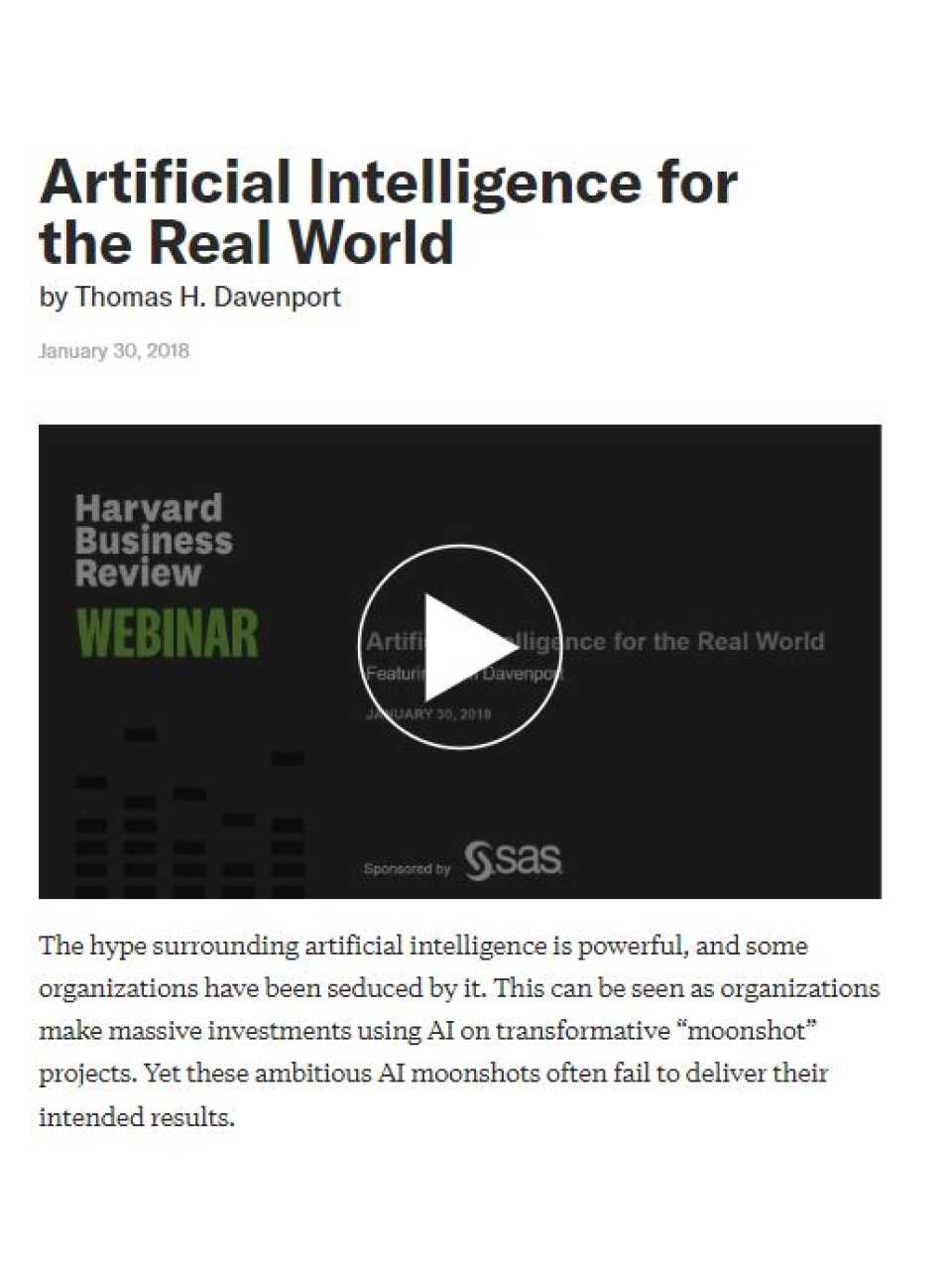 Artificial Intelligence for the Real World
