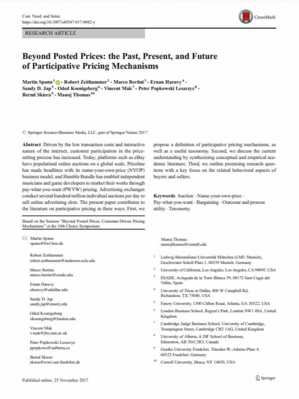 Beyond posted prices: the past, present, and future of participative pricing mechanisms