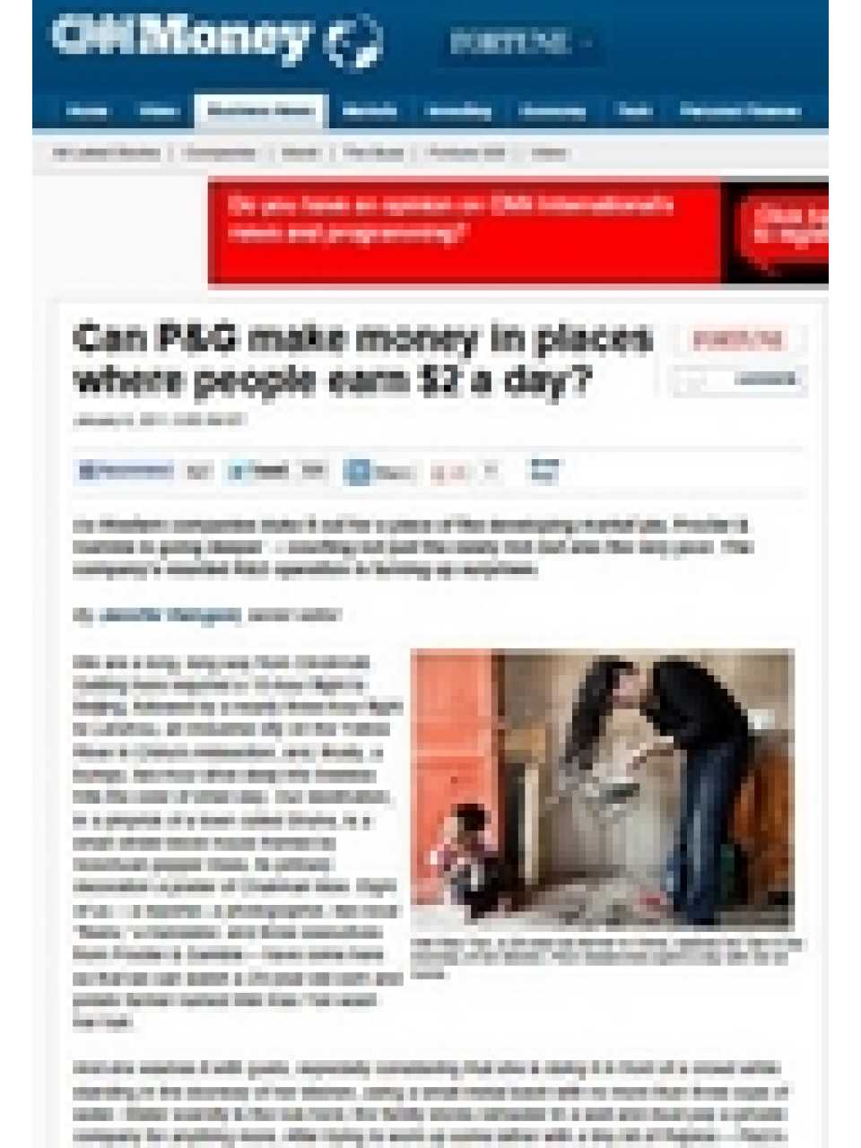 Can P&G make money in places where people earn $2 a day?